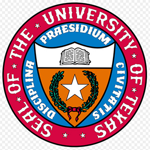 Texas university official round seal design